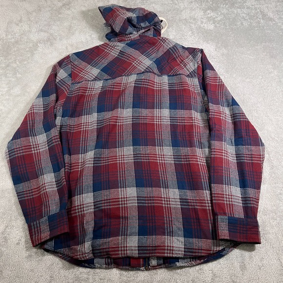 Kavu Men's Hawthorne Button Down Shirt Plaid Flannel Jacket XL Hooded Full Zip - Picture 8 of 9